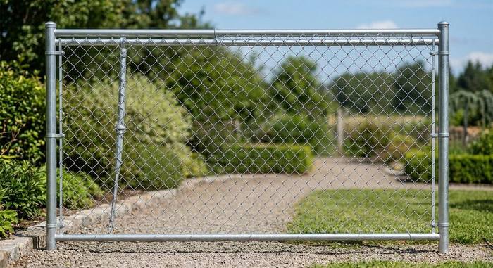 GI chain link fencing with gate - KKB Wire Netting, Kolkata