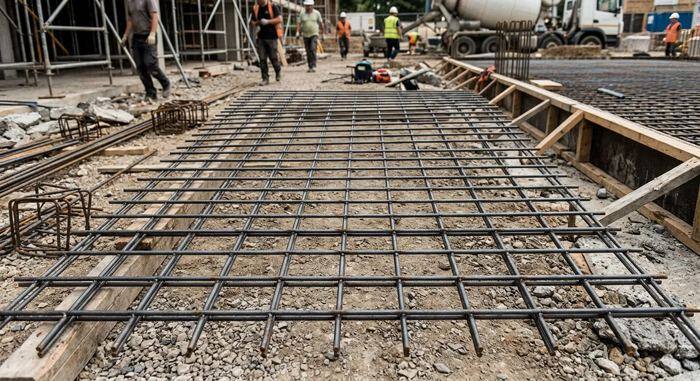 MS welded wire mesh laid for concrete slab reinforcement - KKB Wire Netting, Kolkata